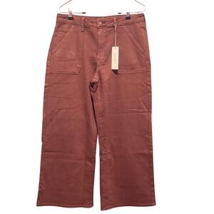 JUSTUSA Womens 31/12‎ Brown Raina Patch Pocket Wide Leg Jeans Denim Pants